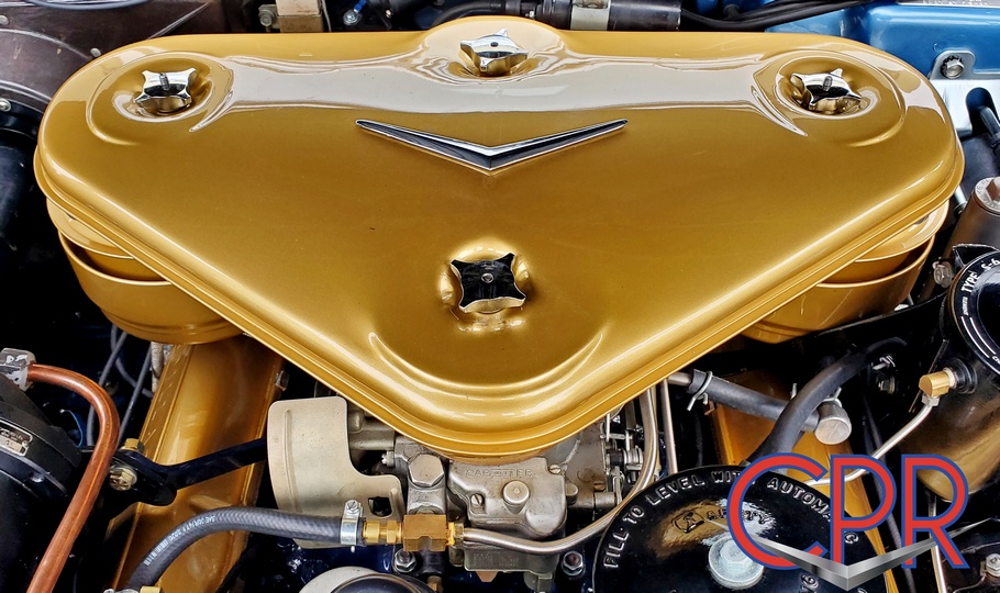 1957 Cadillac engine bay compartment restoration
